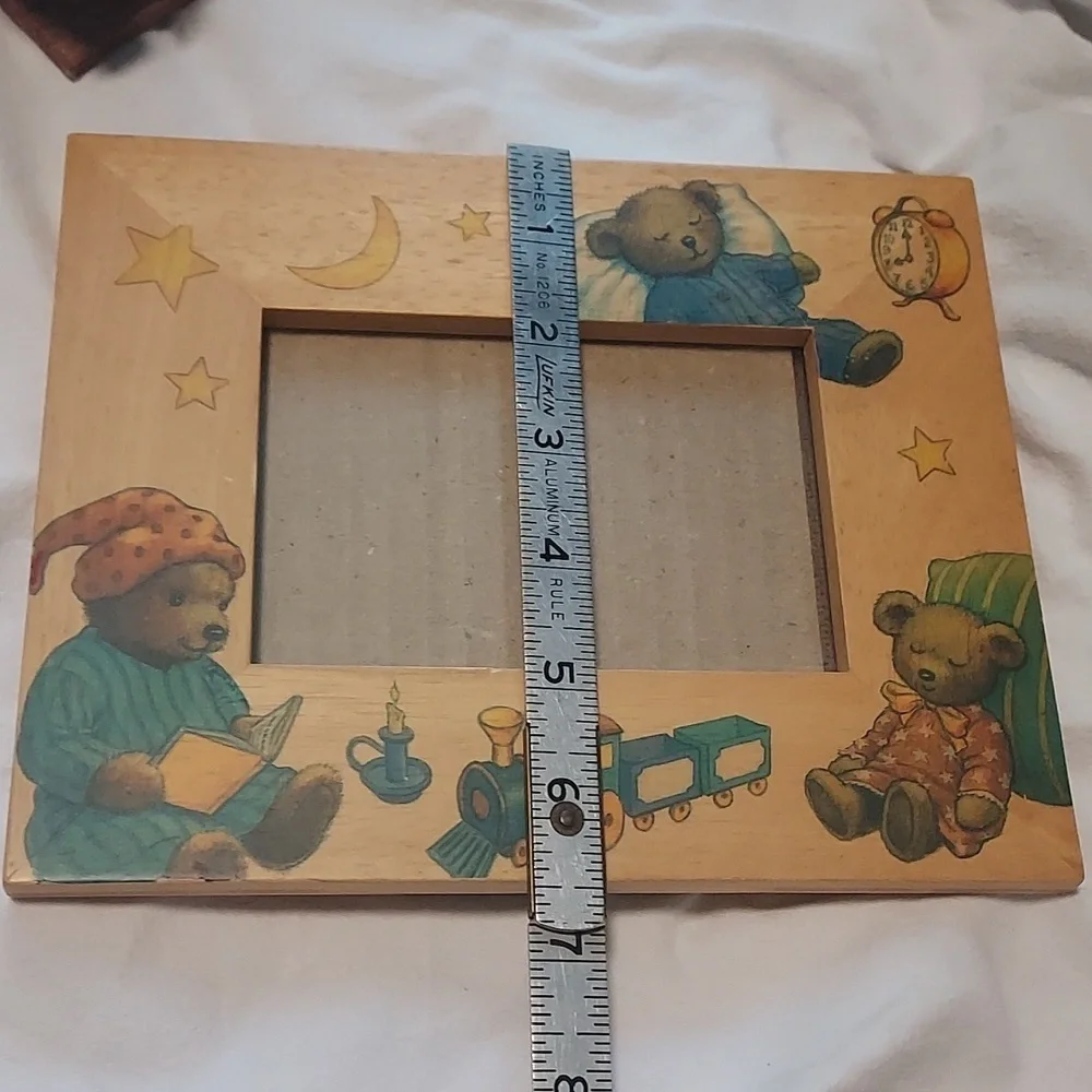 VINTAGE Fetco Teddy Bear wood Frame